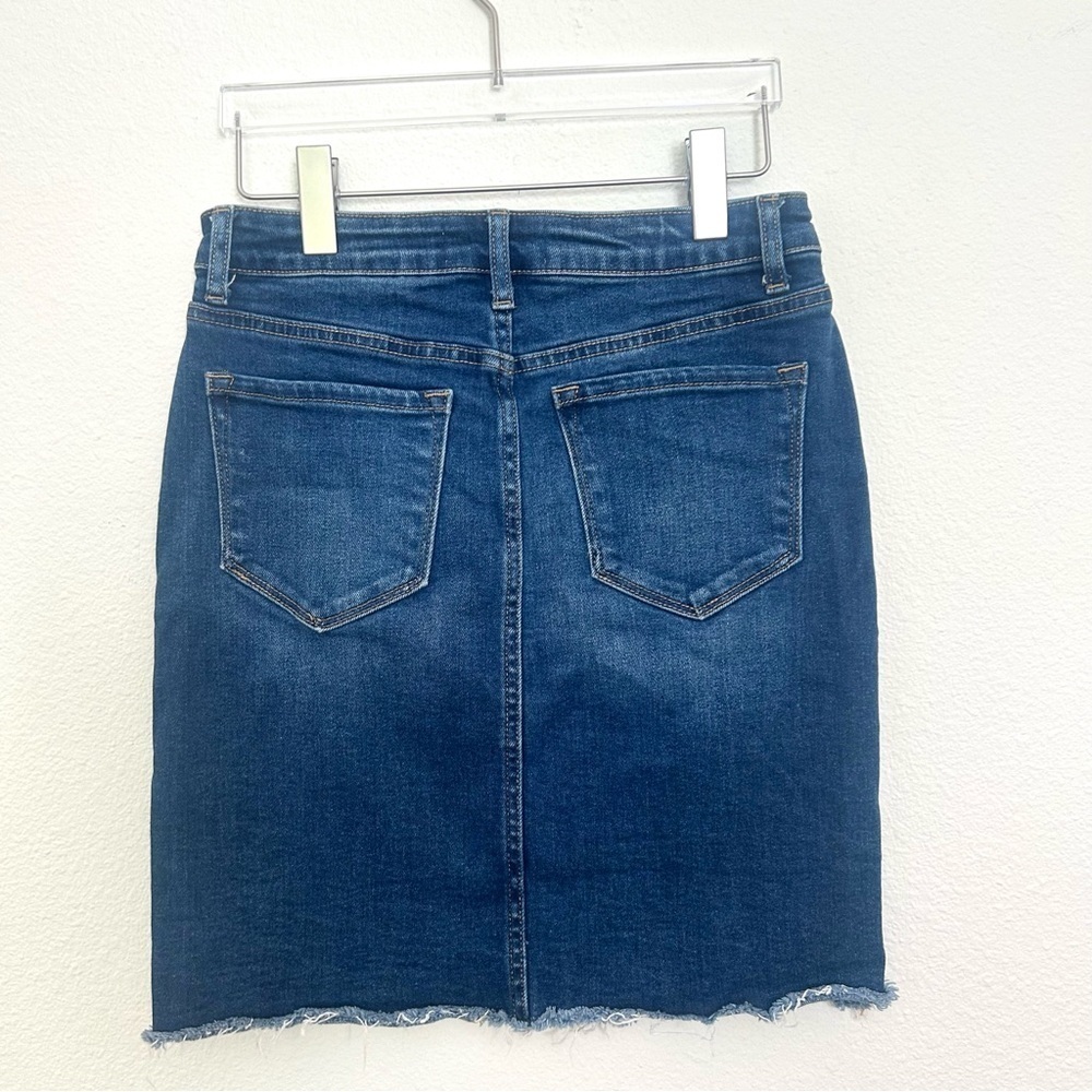 Vervet Denim Jean Skirt Notch Slit 5 Pocket Zip Fly Summer Staple Size Small - Picture 4 of 10